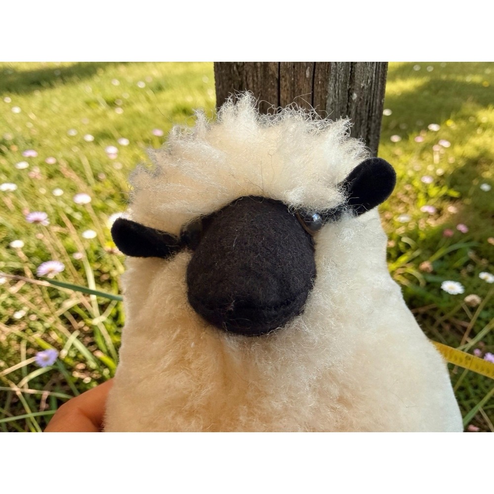 New Wool Pile Stuffed Sheep Plush Toy Collectible Pure Wool Animal Plush Item - Picture 10 of 10
